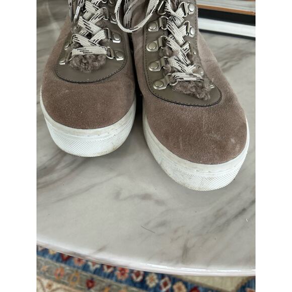 Sam Edelman Grey Suede & Faux Shearling Sneaker Booties - Picture 5 of 10